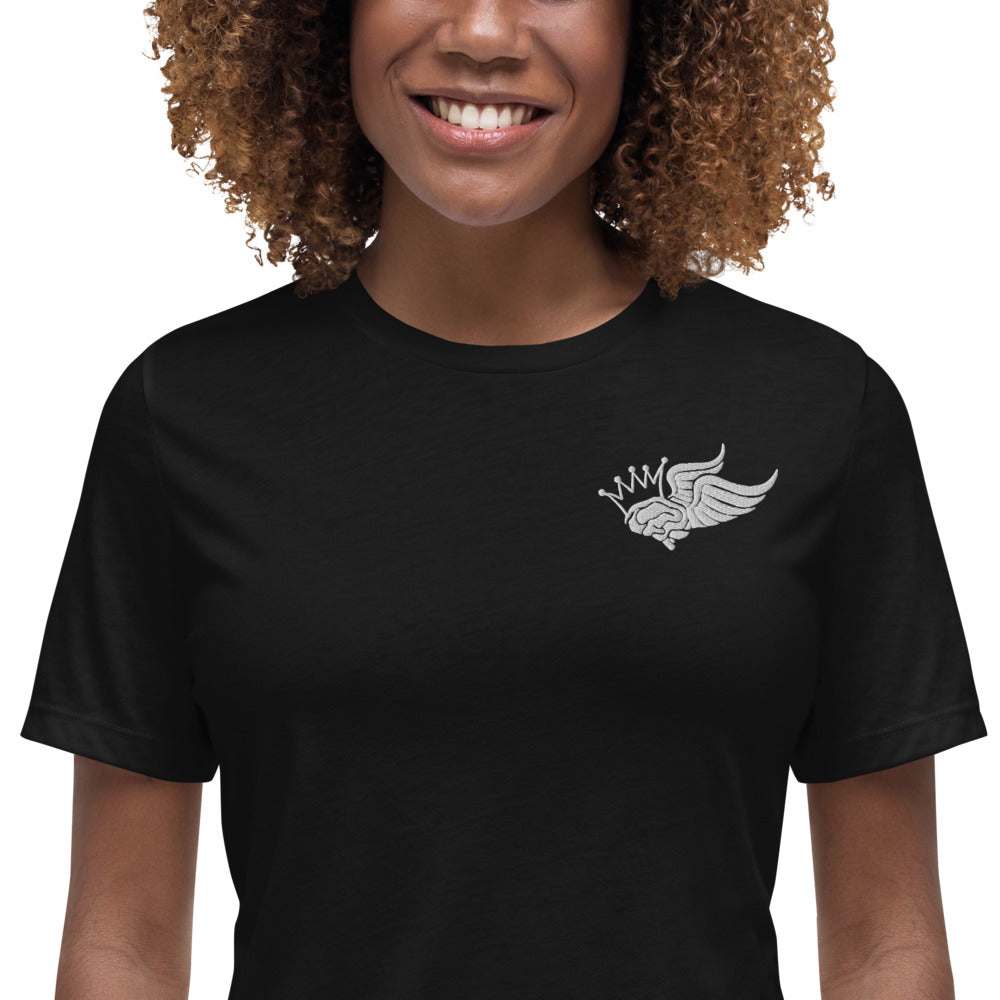 #ABKLLD Logo White Women's Relaxed T-Shirt